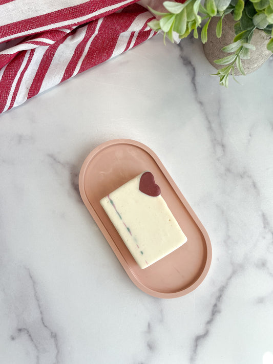 Pink Oval Trinket Tray - Catchall Dish
