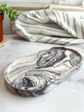 Gray Marble Oval Trinket Tray – Catchall Dish