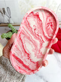 Red Marble Oval Trinket Tray – Catchall Dish