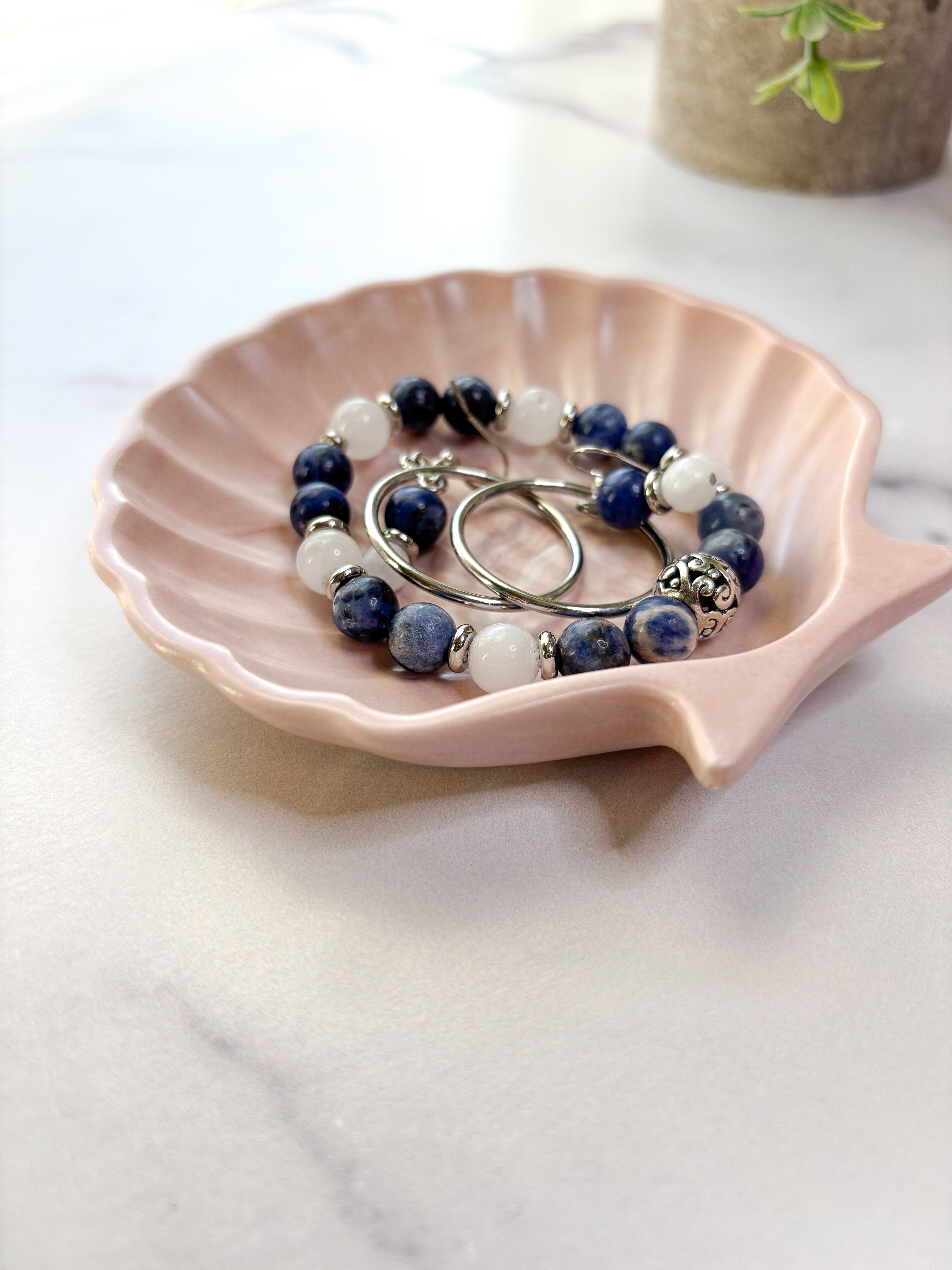 Coastal Pink Shell Ring Dish