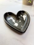 Black & White Splatter Heart Ring Dish