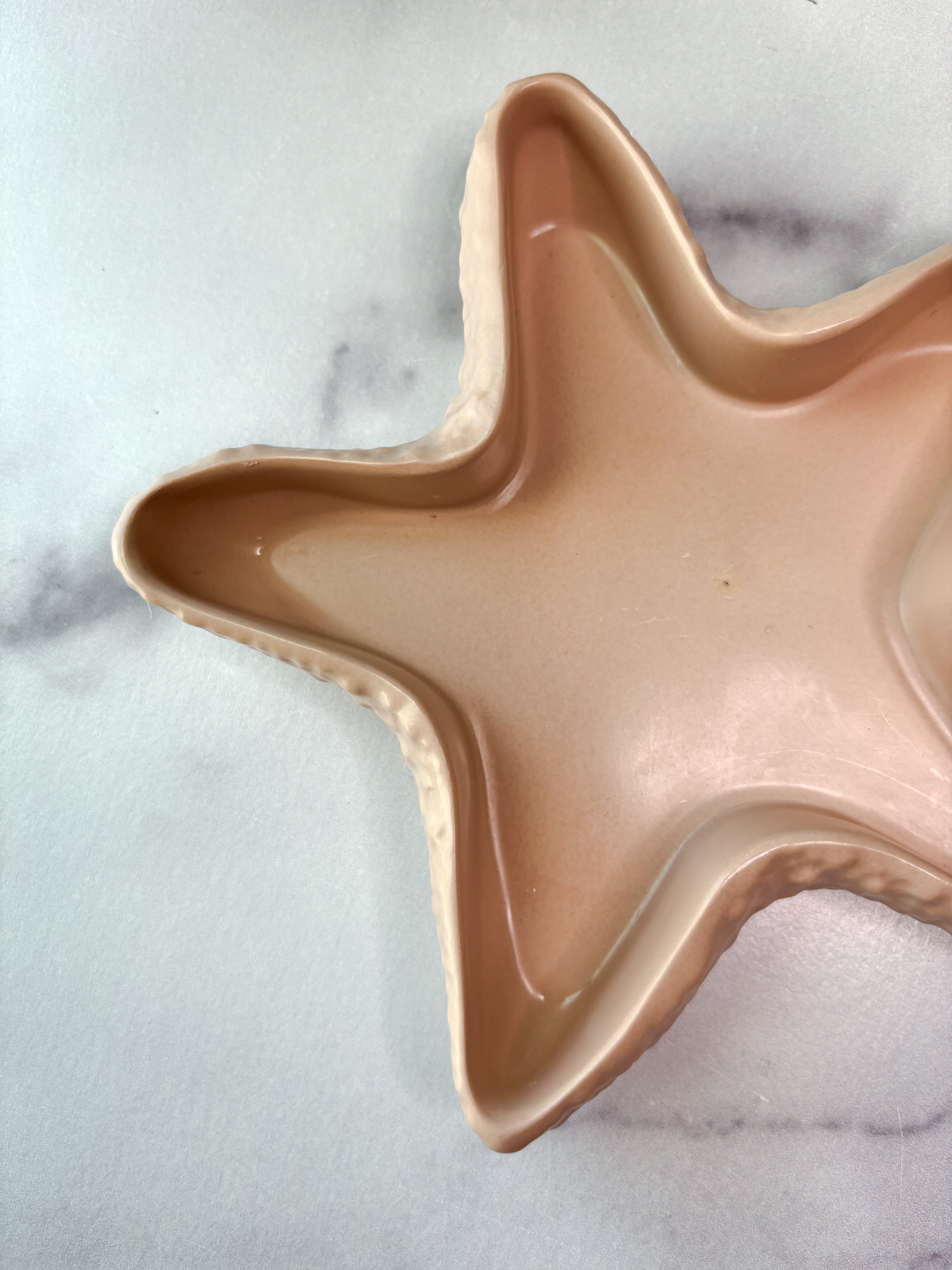Coastal Blush Peach Starfish Ring Dish