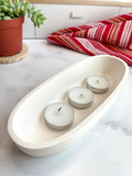 Natural White Oval Candle Vessel