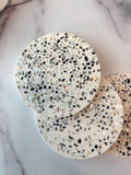 White Large Abalone Terrazzo Coasters – Set of 3