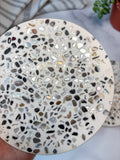 White Large Abalone Terrazzo Coasters – Set of 3