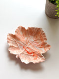 Orange Marbled Leaf Ring Dish
