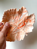 Orange Marbled Leaf Ring Dish