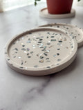 White Abalone Terrazzo Coasters – Set of 2
