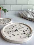 White Abalone Terrazzo Coasters – Set of 2