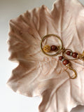 Brown Marbled Leaf Ring Dish
