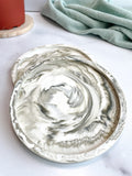 Moss Green Marbled Coasters – Set of 2