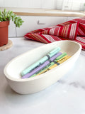 Natural White Oval Candle Vessel
