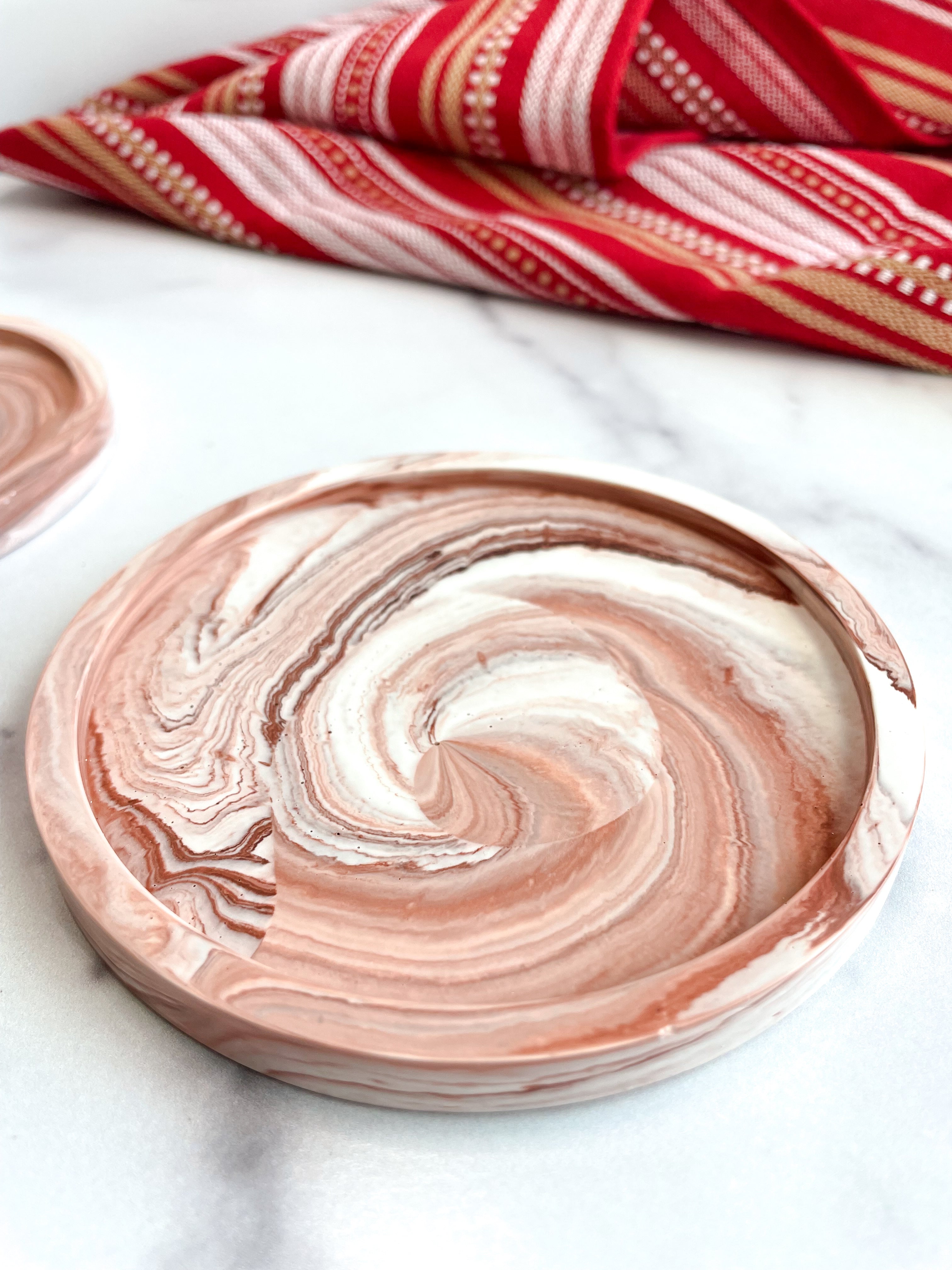 Terracotta Marbled Coasters-Set of 2