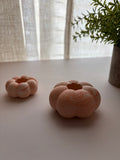 Orange Marbled Pumpkin Candle Holder - Set of 2