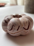 Brown Marbled Pumpkin Candle Holder - Set of 2