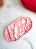 Red Marble Oval Trinket Tray – Catchall Dish