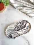 Gray Marble Oval Trinket Tray – Catchall Dish