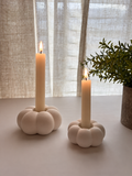 White Pumpkin Candle Holder - Set of 2