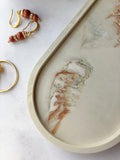 Sage Green Marbled Oval Trinket Tray – Catchall Dish
