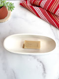 Natural White Oval Candle Vessel
