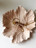 Brown Marbled Leaf Ring Dish