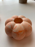 Orange Marbled Pumpkin Candle Holder - Set of 2