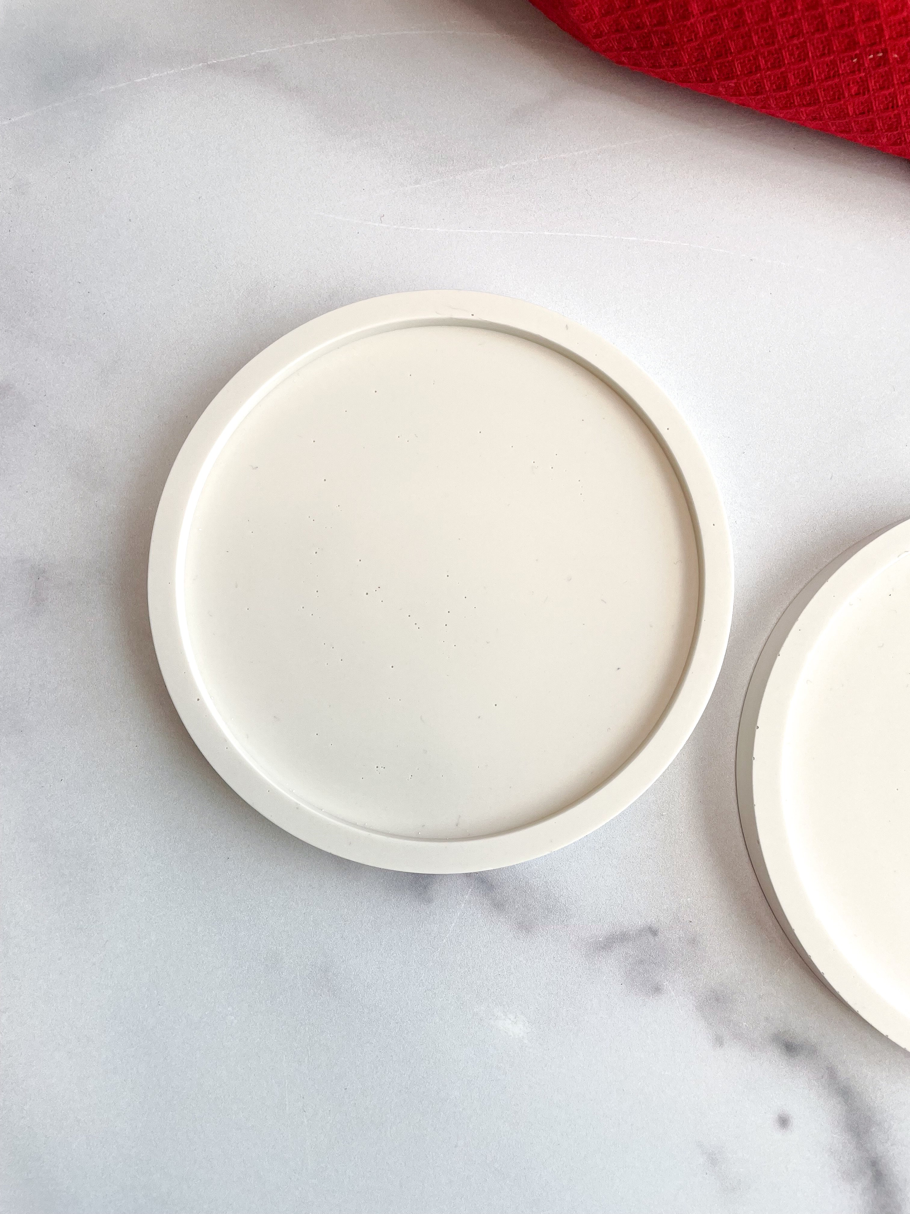 Natural White Stone Coasters (Set of 2)