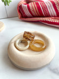 Coffee Marbled Stone Ring Dish