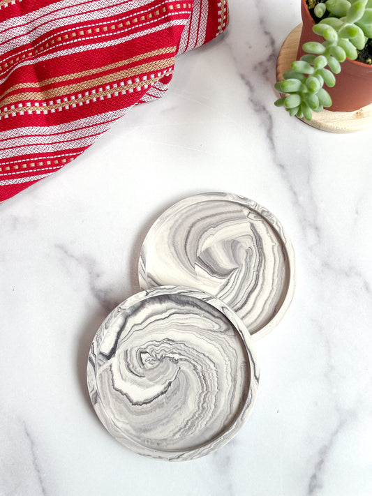 Gray Marbled Coasters – Set of 2