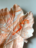 Orange Marbled Leaf Ring Dish