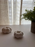 White Pumpkin Candle Holder - Set of 2