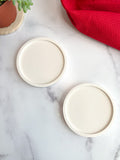 Natural White Stone Coasters (Set of 2)