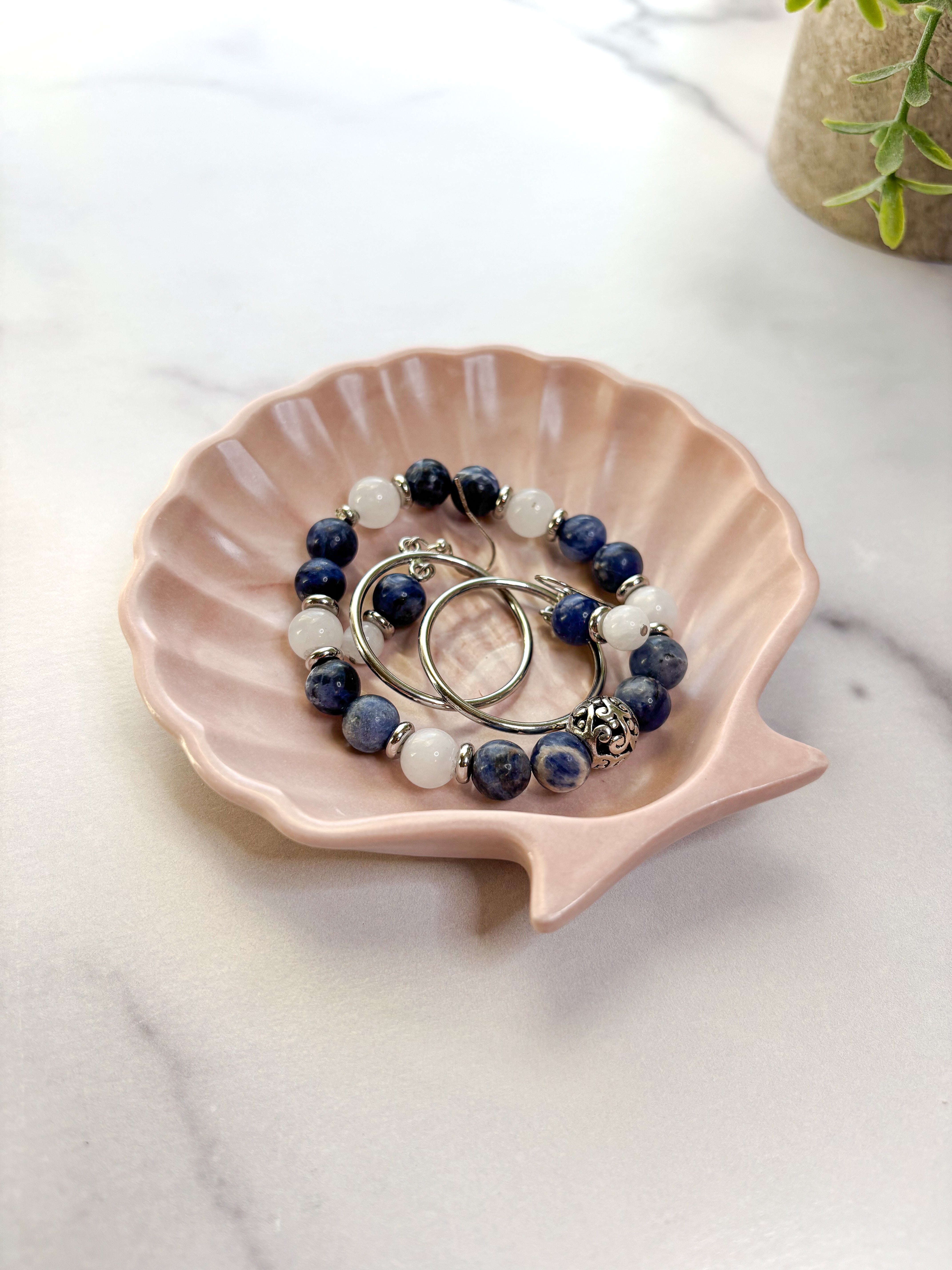 Coastal Pink Shell Ring Dish