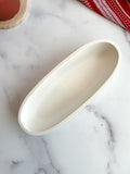 Natural White Oval Candle Vessel