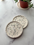 White Abalone Terrazzo Coasters – Set of 2