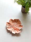 Orange Marbled Leaf Ring Dish
