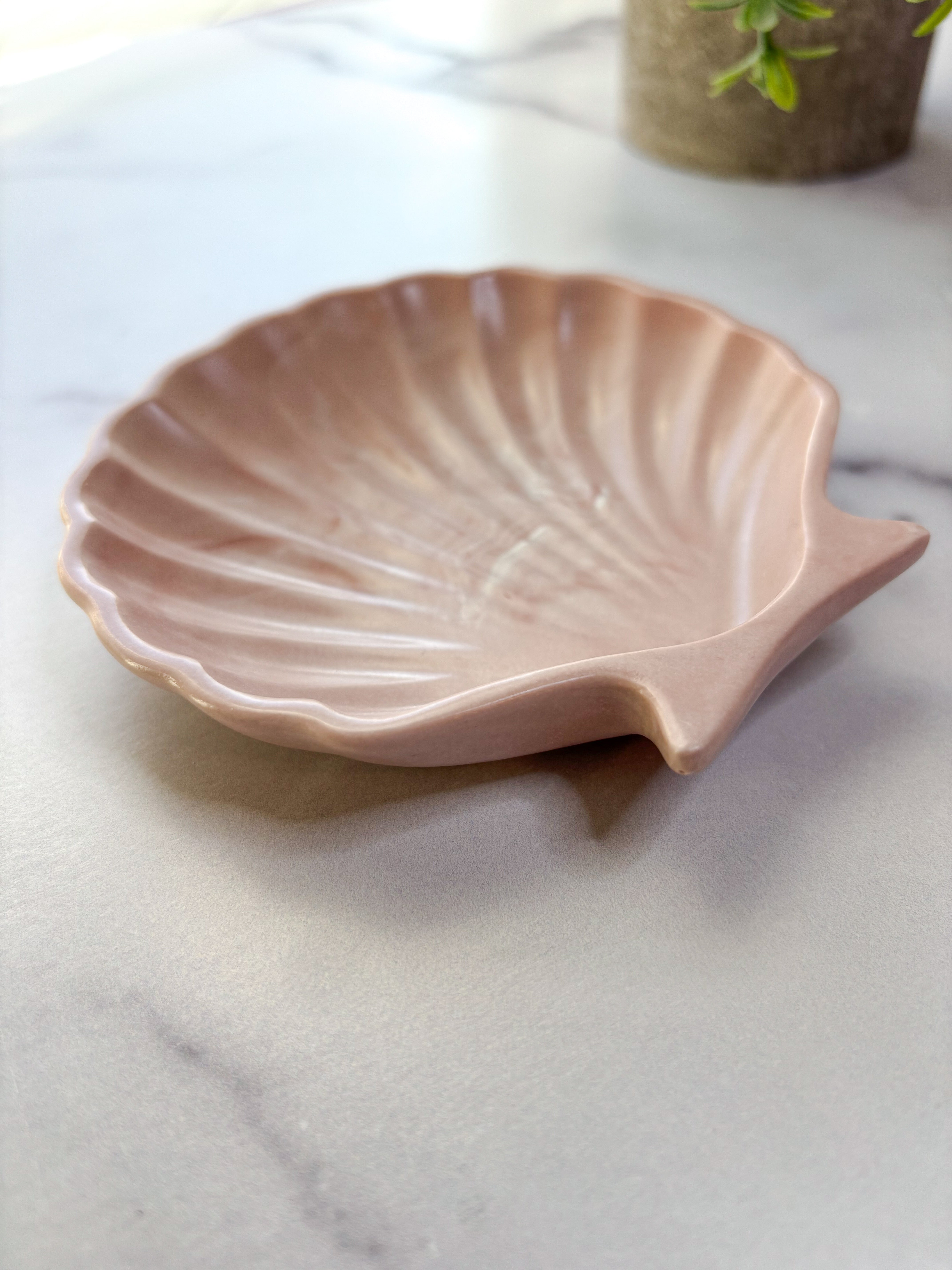 Coastal Pink Shell Ring Dish