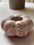 Brown Marbled Pumpkin Candle Holder - Set of 2