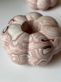 Brown Marbled Pumpkin Candle Holder - Set of 2