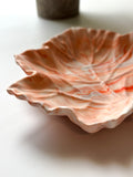 Orange Marbled Leaf Ring Dish