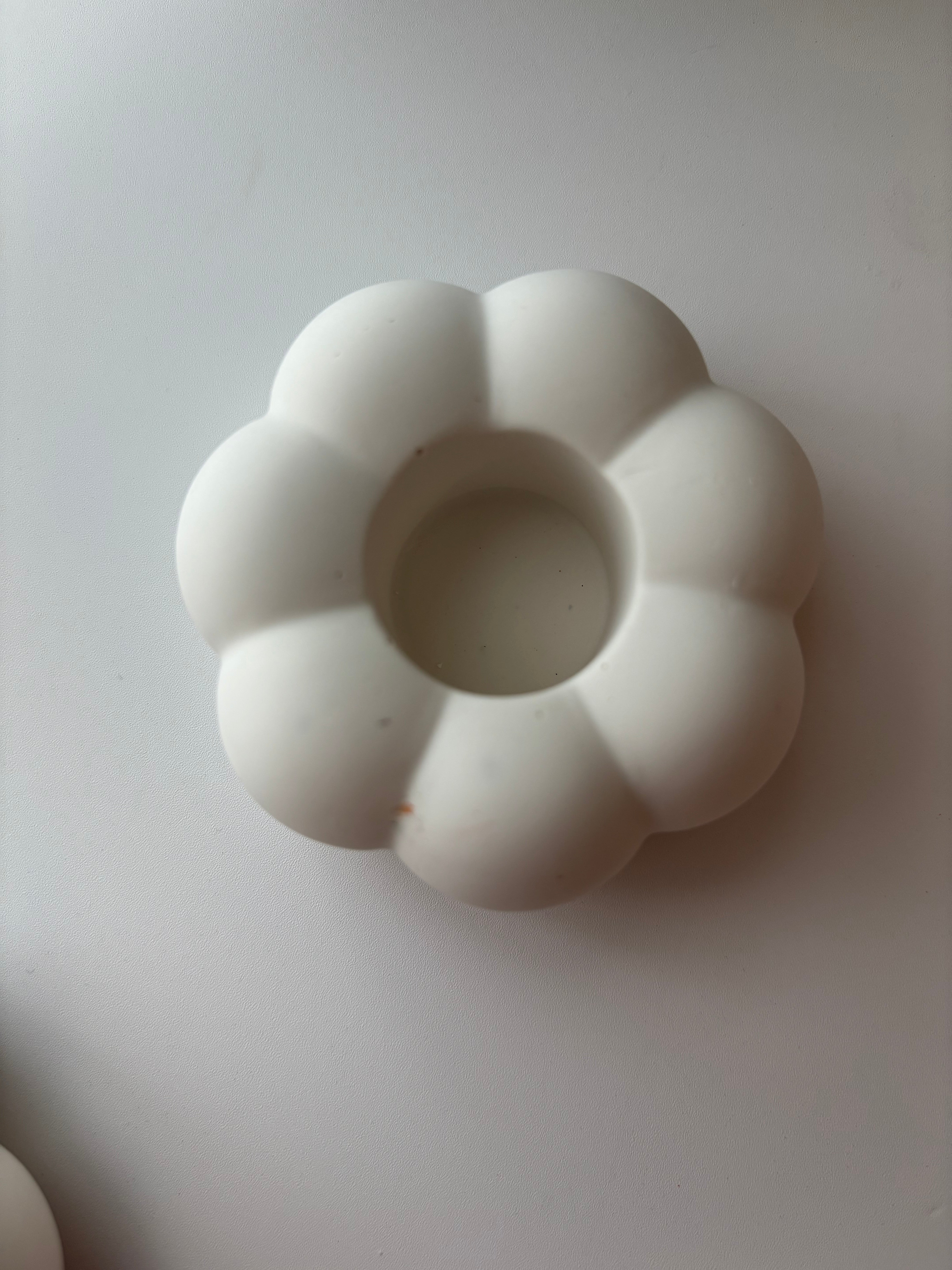White Pumpkin Candle Holder - Set of 2