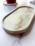 Sage Green Marbled Oval Trinket Tray – Catchall Dish