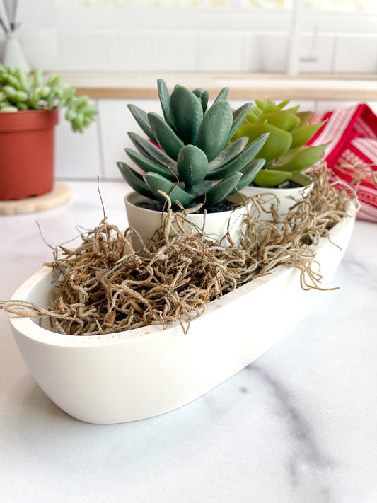 Natural White Oval Candle Vessel