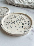 White Abalone Terrazzo Coasters – Set of 2