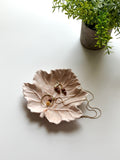 Brown Marbled Leaf Ring Dish
