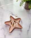 Coastal Blush Peach Starfish Ring Dish