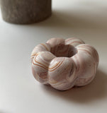 Brown Marbled Pumpkin Candle Holder - Set of 2