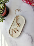 Sage Green Marbled Oval Trinket Tray – Catchall Dish