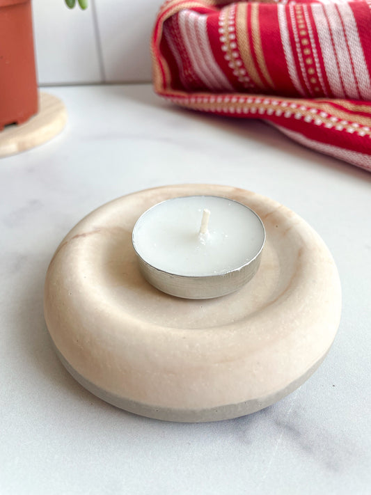 Coffee Marbled Stone Ring Dish