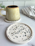 White Abalone Terrazzo Coasters – Set of 2